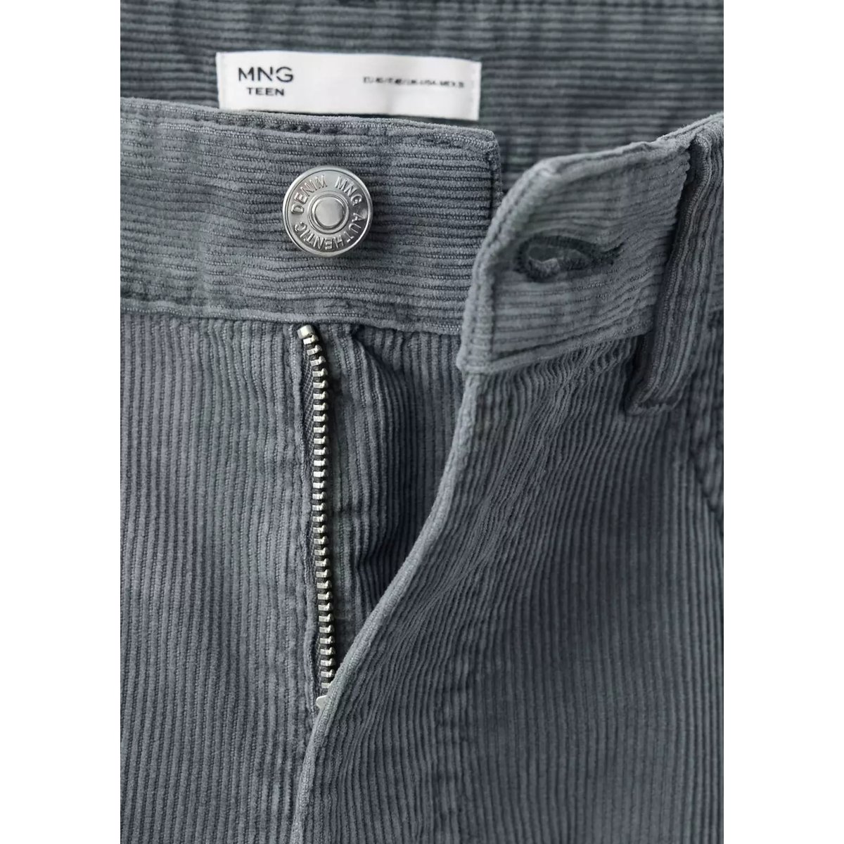 Jean droit en velours côtelé bleu, MANGO TEEN