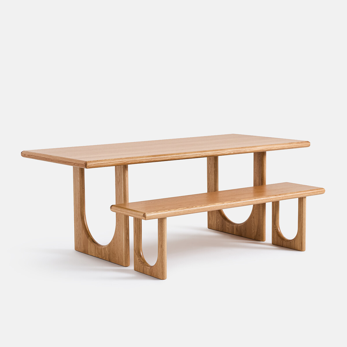 Banc en chêne massif et plaqué, longueur 160 cm, DOUVE chêne, LA REDOUTE INTERIEURS