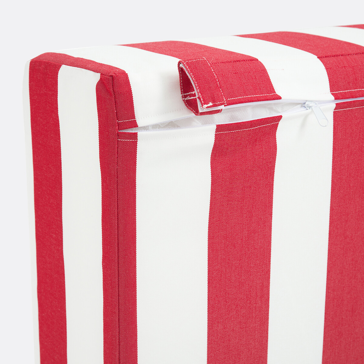 Tabouret/repose-pieds métal acier, Thomes rayé rouge/blanc, LA REDOUTE INTERIEURS