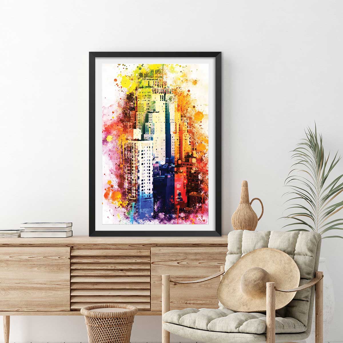 Poster the new yorker flash vision affiche + cadre en bois - noir, HEXOA