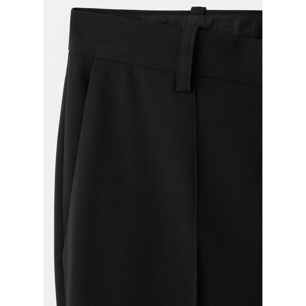 Pantalon flare coutures noir, MANGO