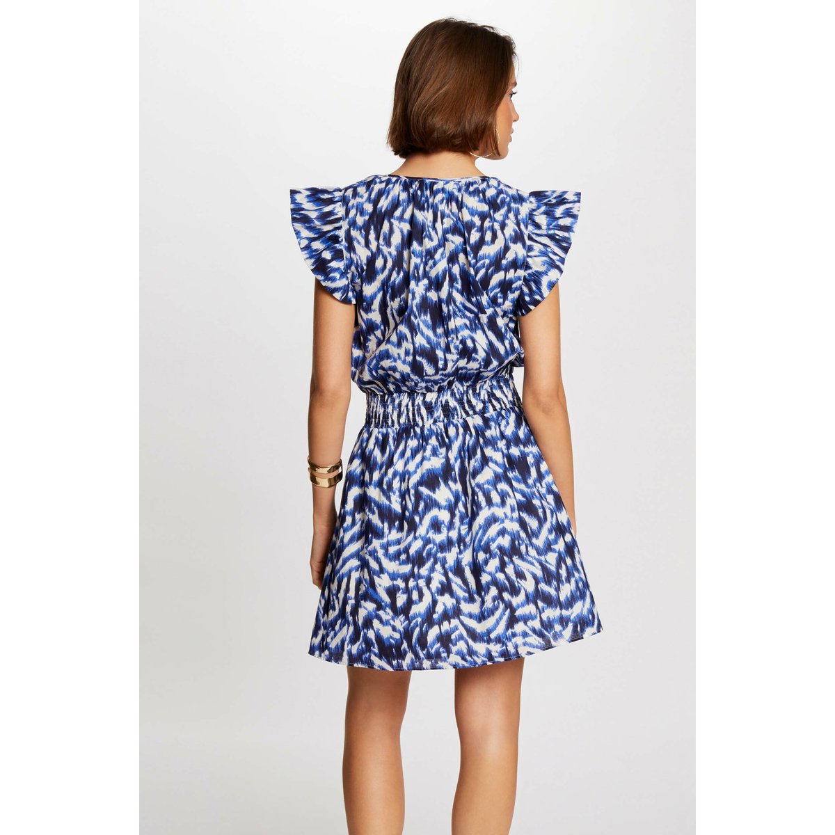 Robe courte cintrée imprimée multico, MORGAN