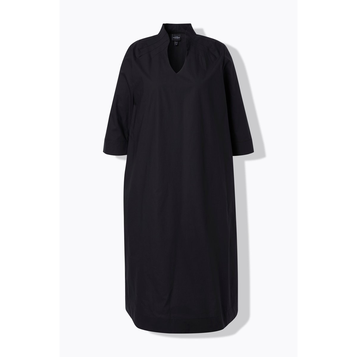 Robe midi en Papertouch noir, ULLA POPKEN