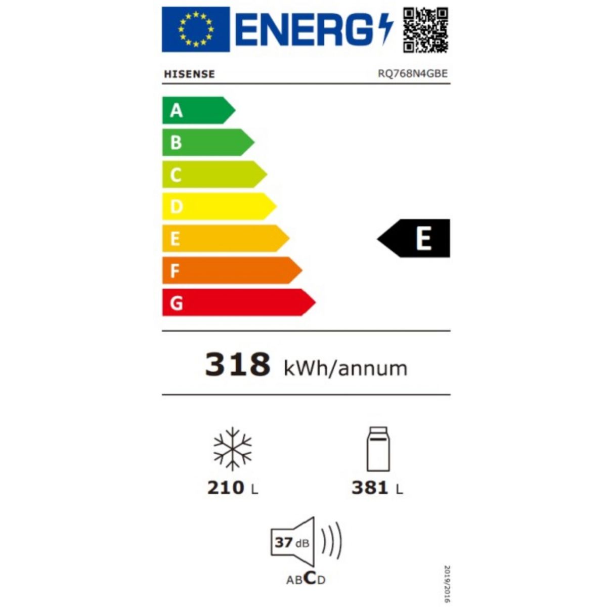 Réfrigérateur multi portes RQ768N4GBE freshfit noir, HISENSE