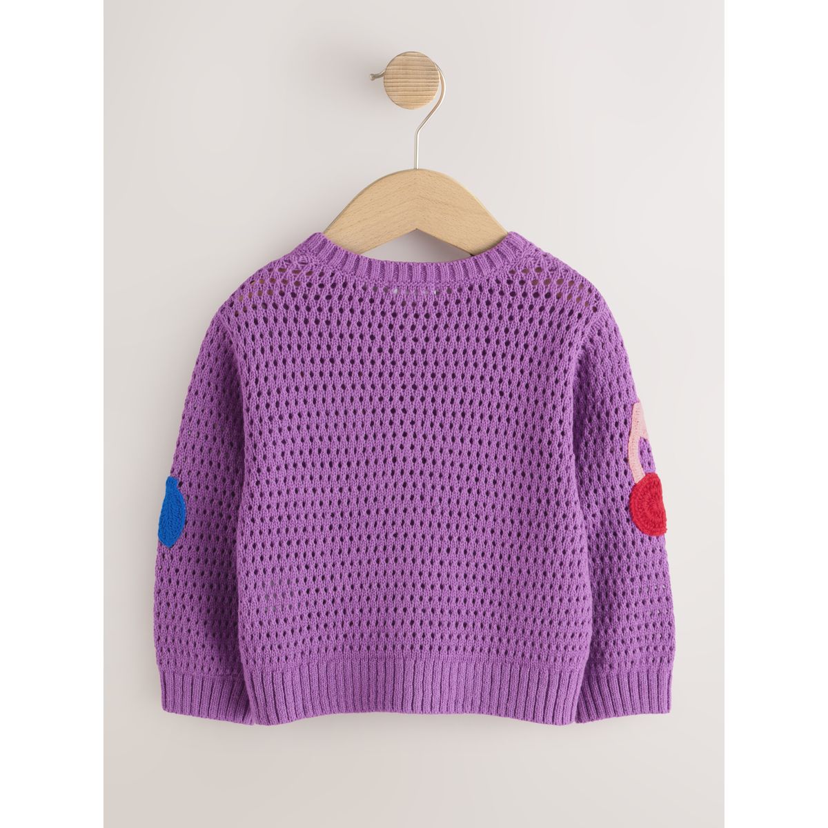 Cardigan au crochet à motif cerises violet, NEXT