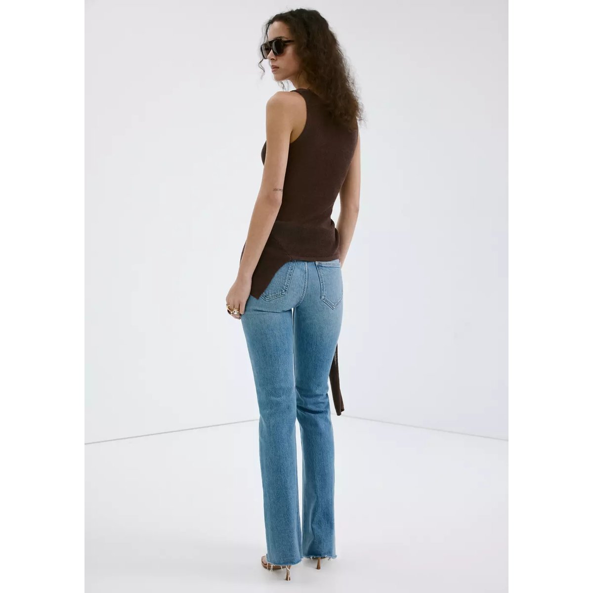 Jean Fiona flare taille normale bleu moyen, MANGO