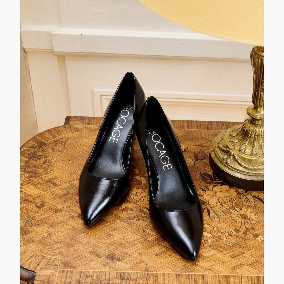 Escarpin en cuir DINA noir, BOCAGE