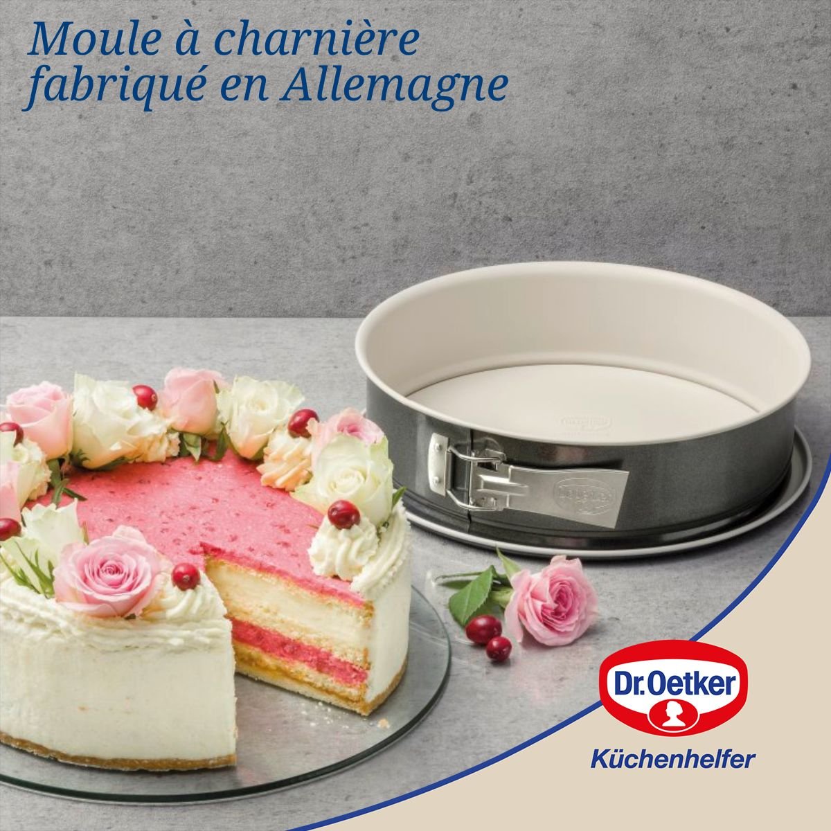Ensemble de 2 Moules à manqué à charnière 26 cm BACK-TREND blanc, DR OETKER