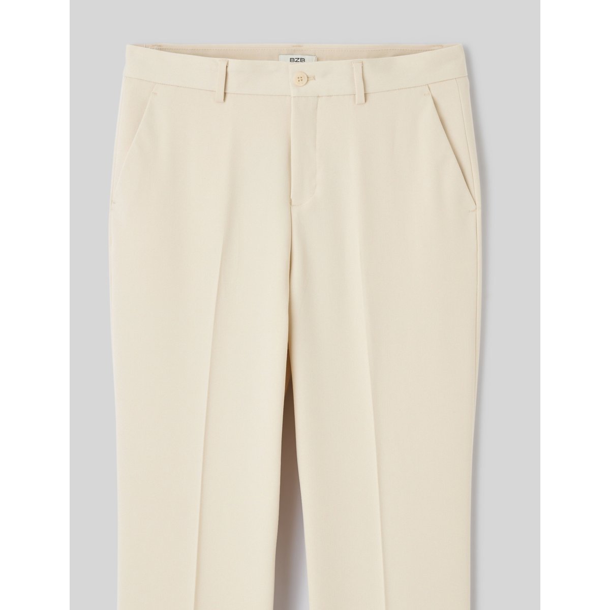 Pantalon de ville ample à plis blanc cassé, BZB