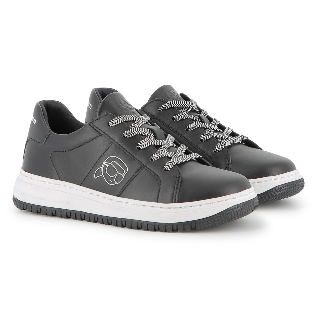 Sneakers basse stringate black, KARL LAGERFELD KIDS