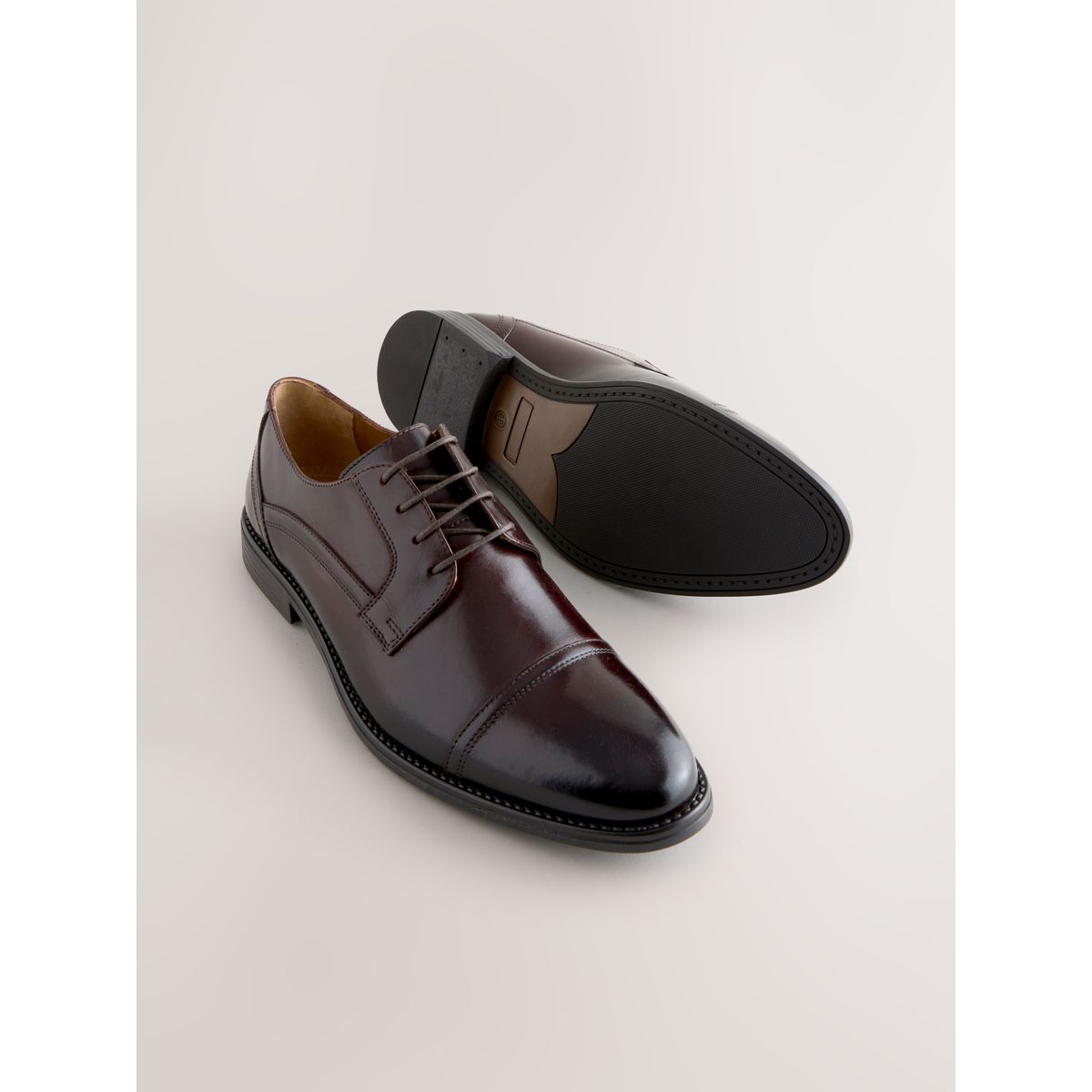 Chaussures derby à bout rapporté marron, NEXT