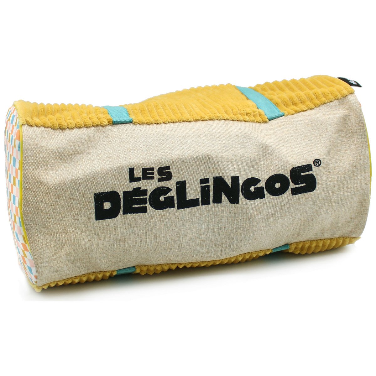Sac week-end moutarde, blanc, bleu, LES DEGLINGOS