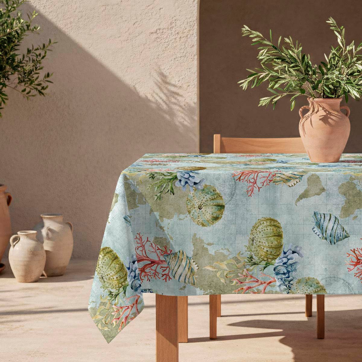 Nappe anti-taches Undersea - 100% coton - turquoise, NAF NAF HOME