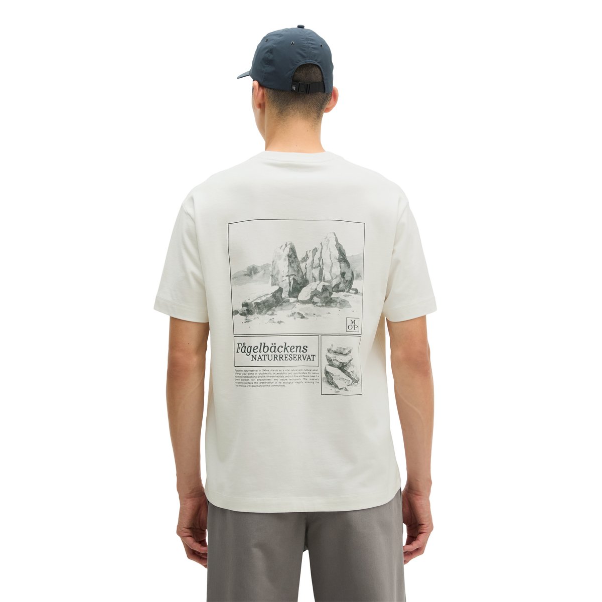 T-shirt regular avec un grand imprimé au dos blanc, MARC O'POLO
