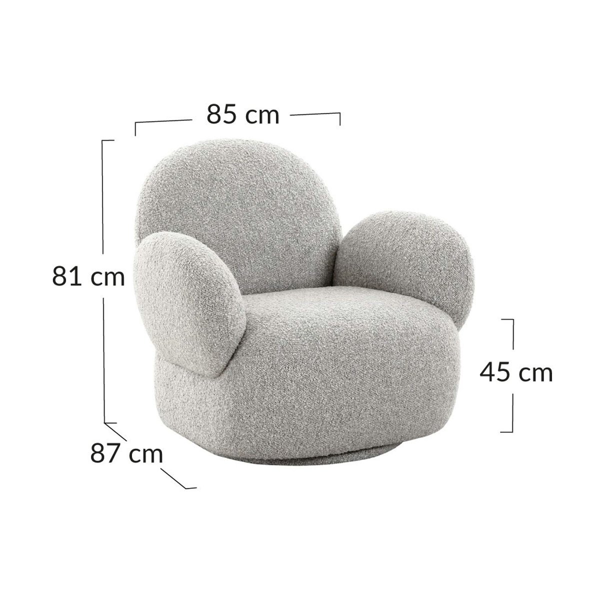 Fauteuil - JAVIER gris clair, BEST MOBILIER