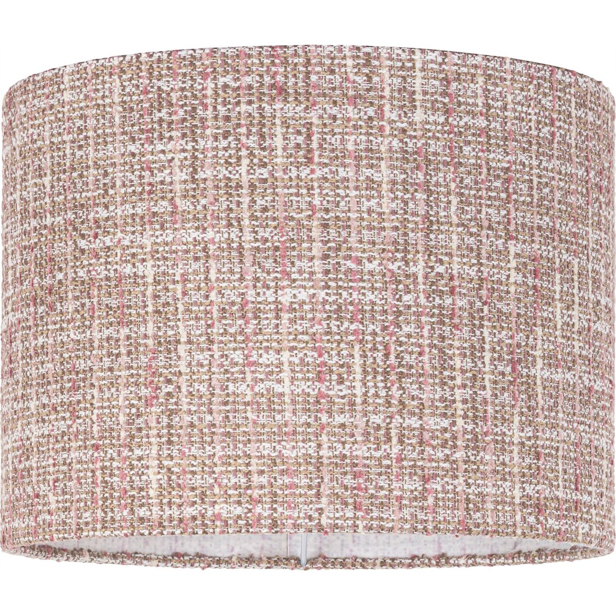 Abat-jour rond en tissu tissé rose texturé tendance, RECOLLECTION