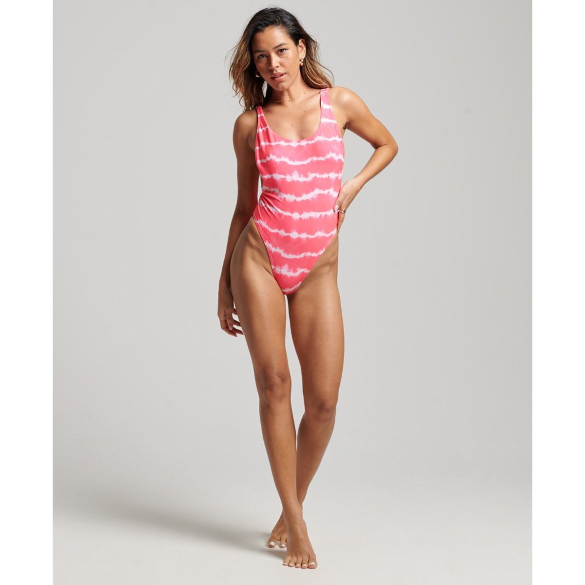 Maillot de bain Tie & Dye recyclé rose tie & dye, SUPERDRY