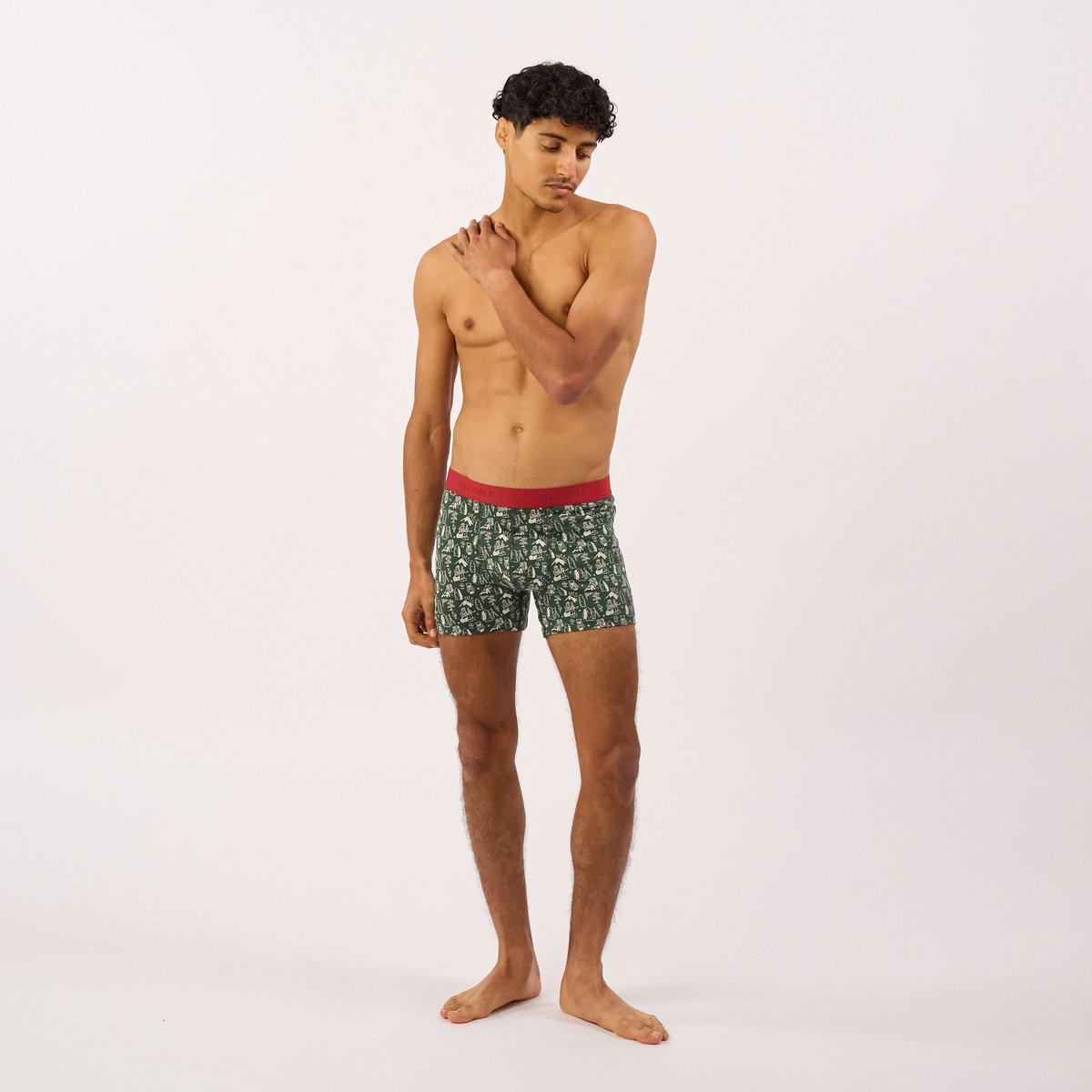 Boxer en coton biologique FANTAISIE vert, BILLYBELT