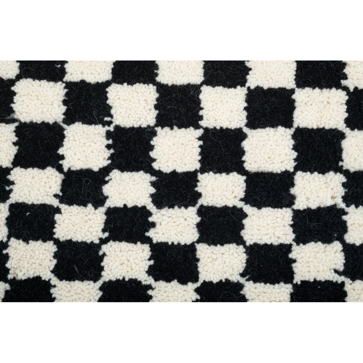 Tapis berbère en laine vierge noué à la main noir et blanc, THEKO
