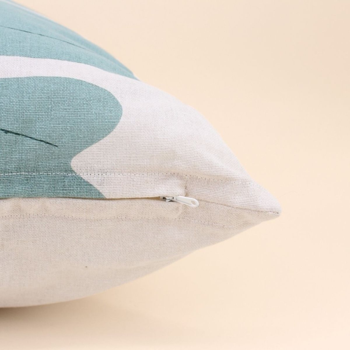 Coussin imprimé feuillage 40x60cm blanc, ORNAMI