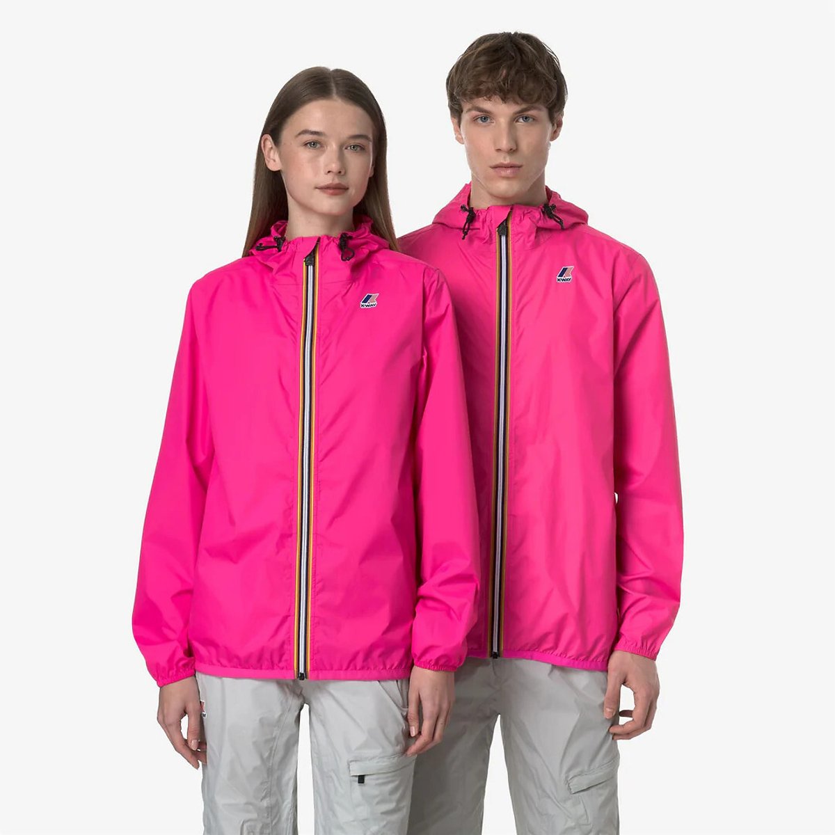 Uniseks windjack met kap LEE VRAI CLAUDE 4.0 fluo roze , K-WAY