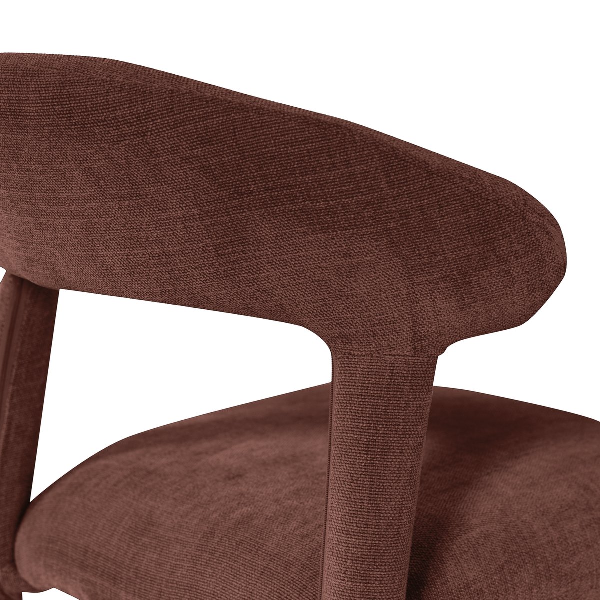 Lot de 2 chaises de salle à manger en aspect lin SILE bordeaux, WOOOD