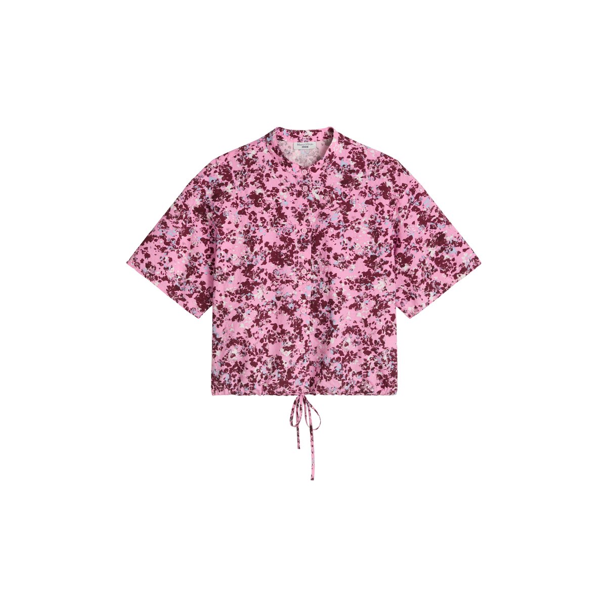 Blouse à manches courtes relaxed en mélange de viscose imprimée rose bonbon, MARC O’POLO DENIM