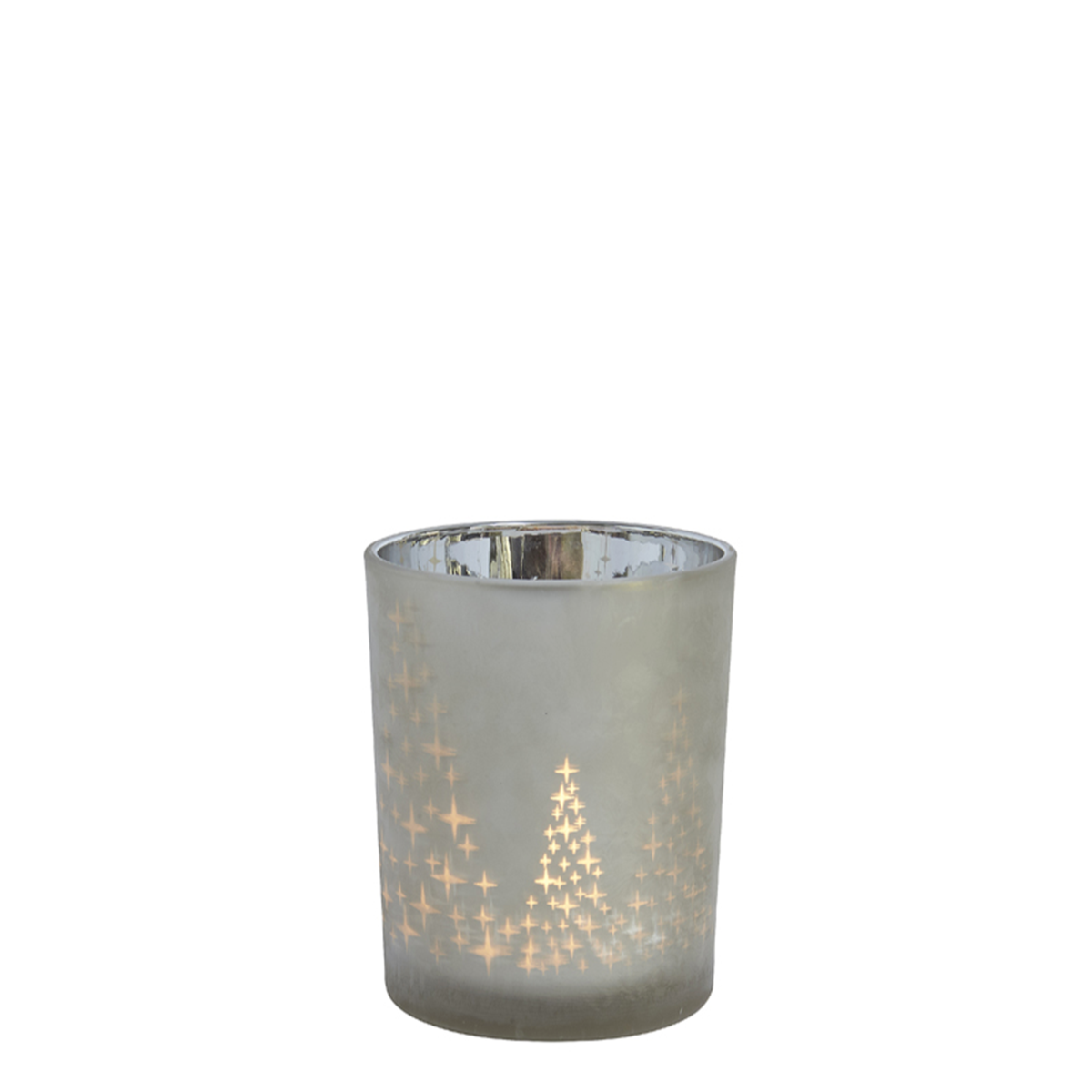 Photophore décoratif en verre dépoli H12 gris, SIA DECO