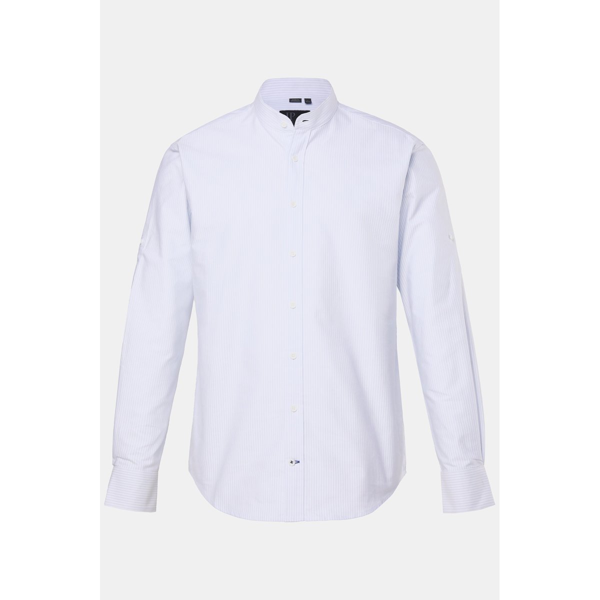 Chemise rayée en lin mélangé bleu clair tendre, JP1880