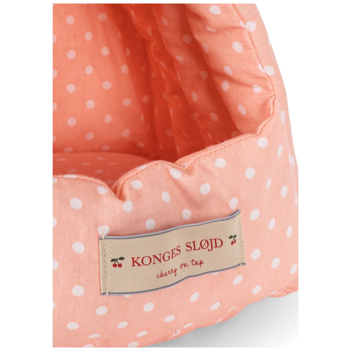 Peluche chat et son panier beige, rose, KONGES SLOJD