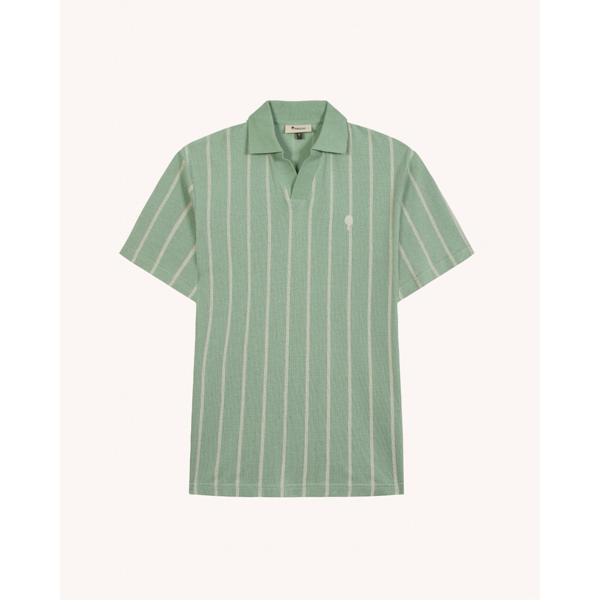 Polo BLACHE vert clair et écru, FAGUO