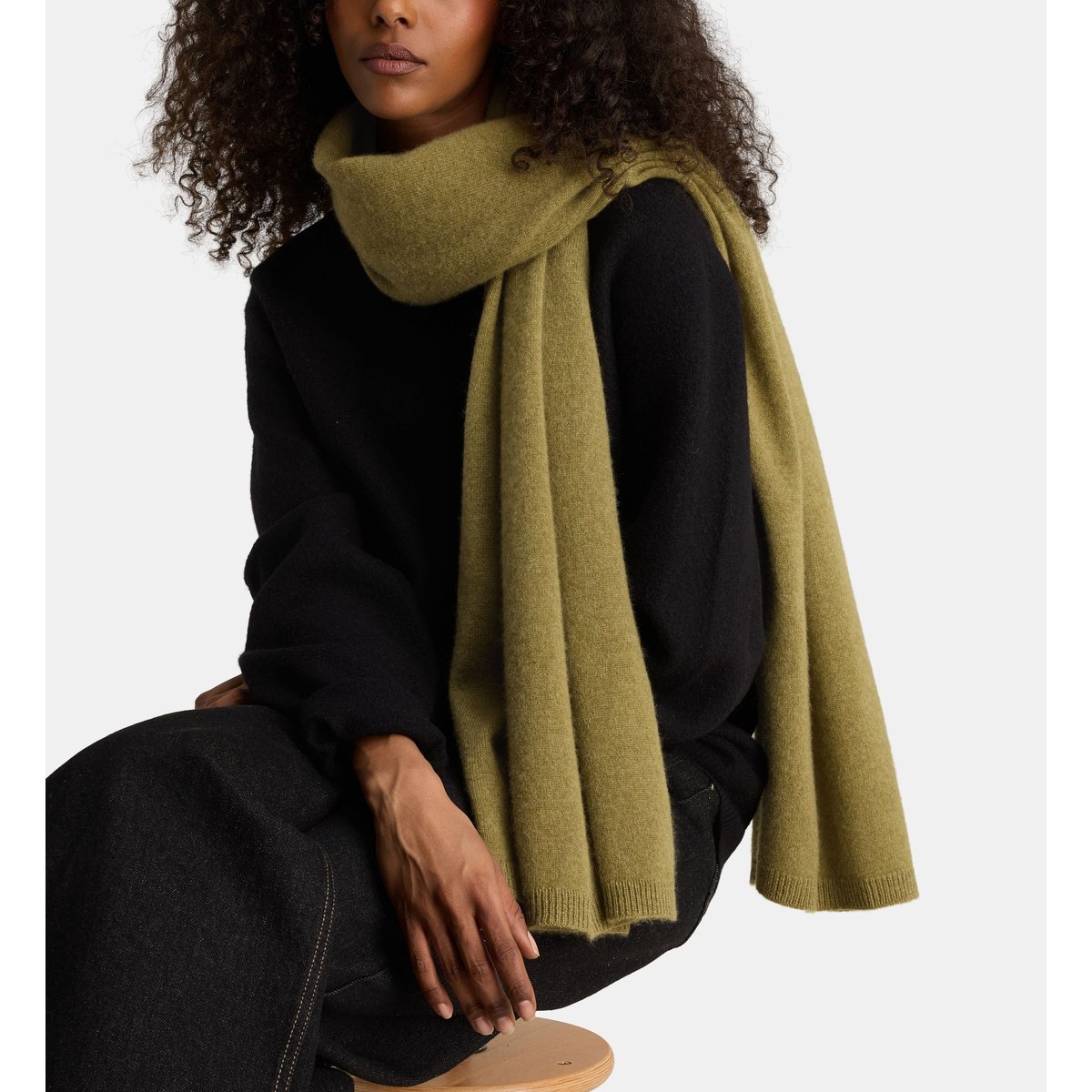 Echarpe slubon s cachemire kaki olive, GALERIES LAFAYETTE