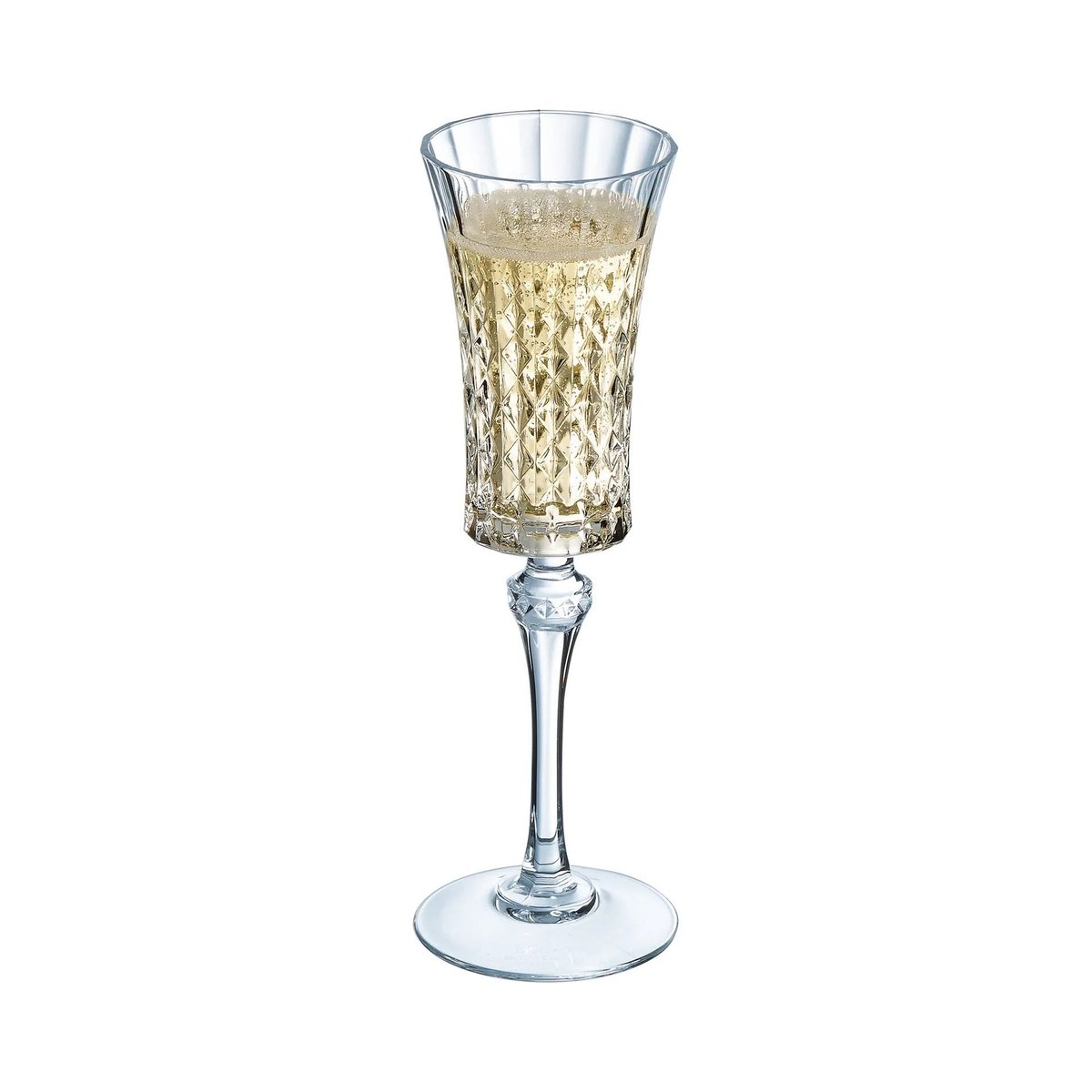 6 flûtes à Champagne 15cl -LADY DIAMOND transparent, CRISTAL D ARQUES