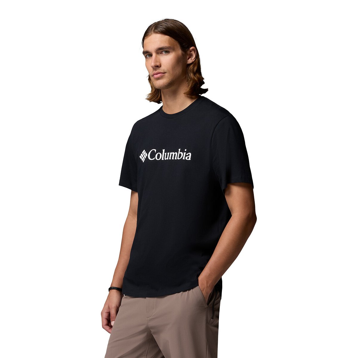 T-shirt a maniche corte con logo sul petto Essentiel nero , COLUMBIA