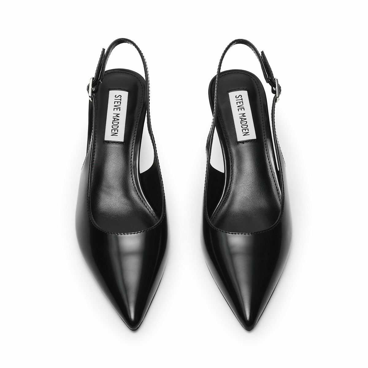 Korra Pointed Slingback Heels in Leather black, STEVE MADDEN