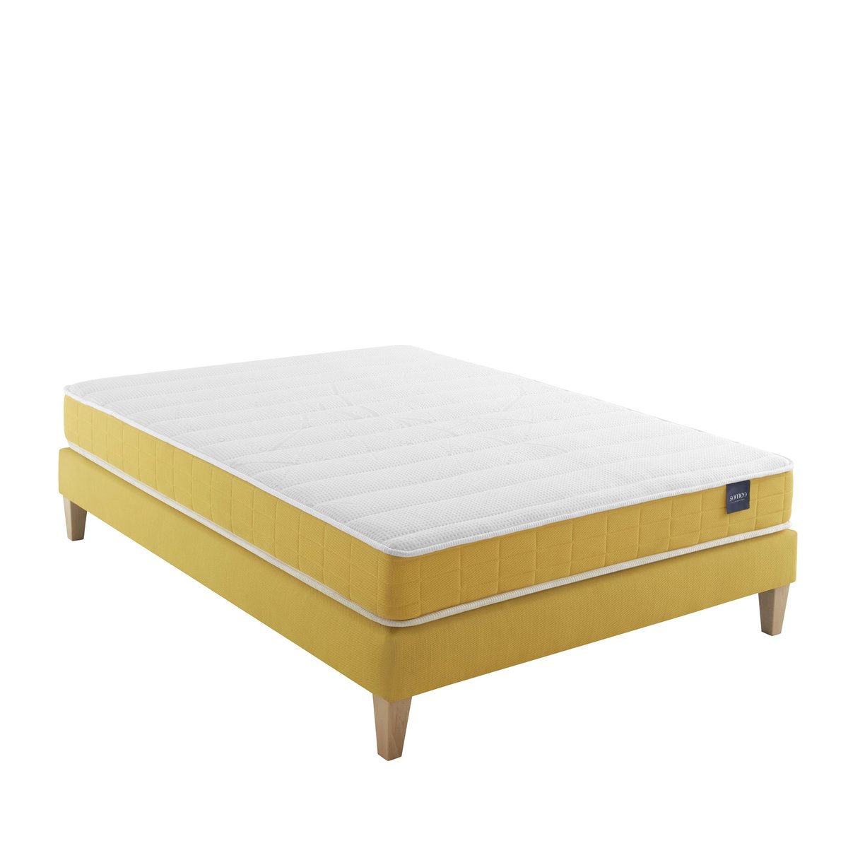 Ensemble matelas mousse, sommier et pieds Aurore 400 blanc, SOMEO