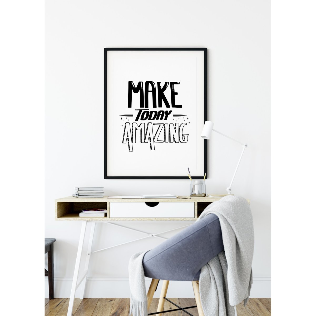 Poster 'Make today amazing' blanc, L'AFFICHERIE