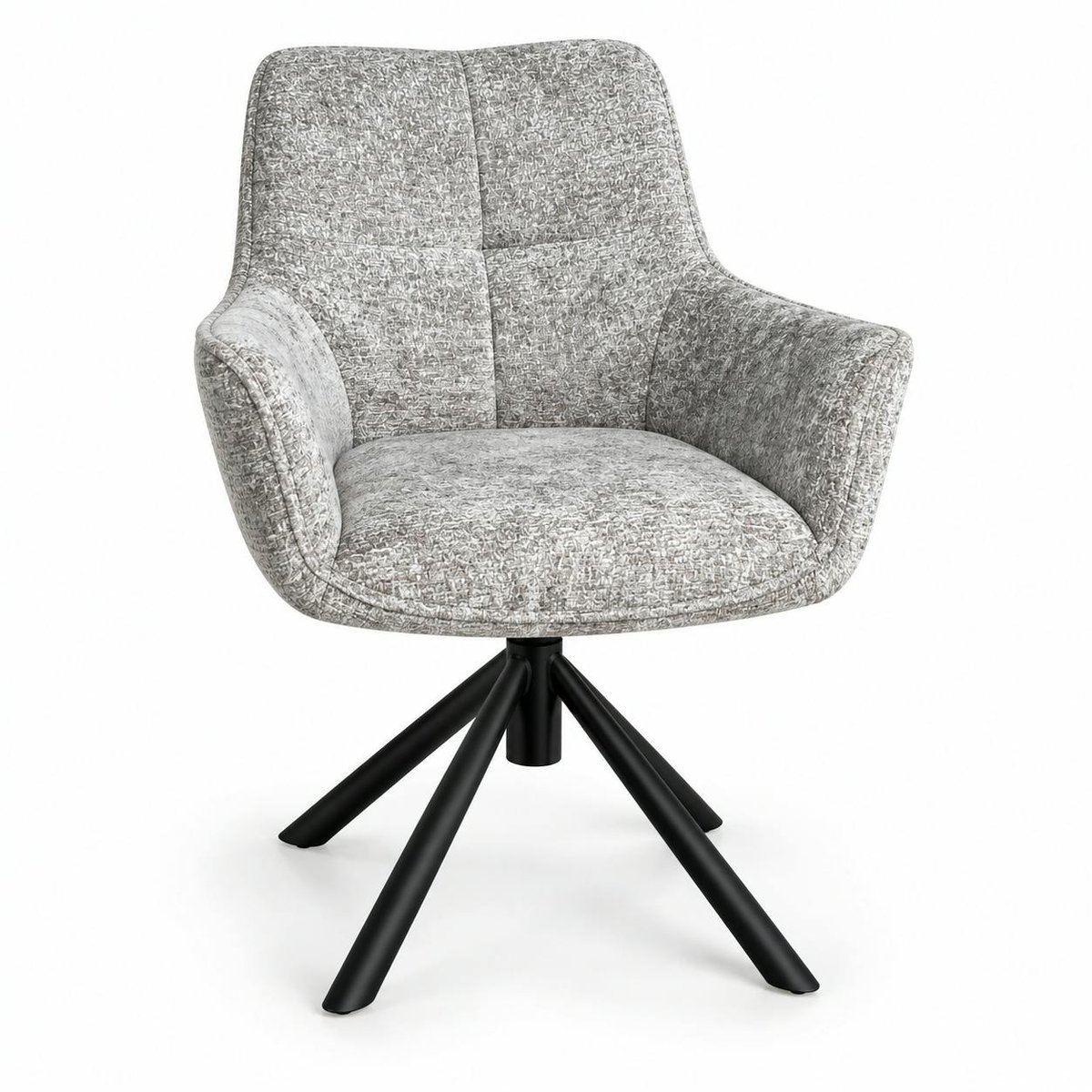 Fauteuil de table pivotant tissu gris (lot de 2) IENA gris, PIER IMPORT