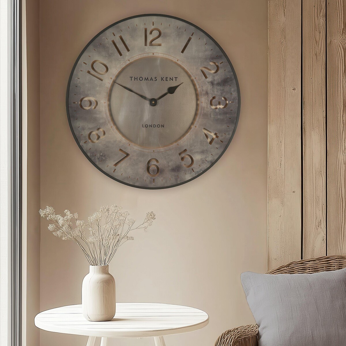 Harvest 30" Oversized Wall Clock gold-coloured, THOMAS KENT