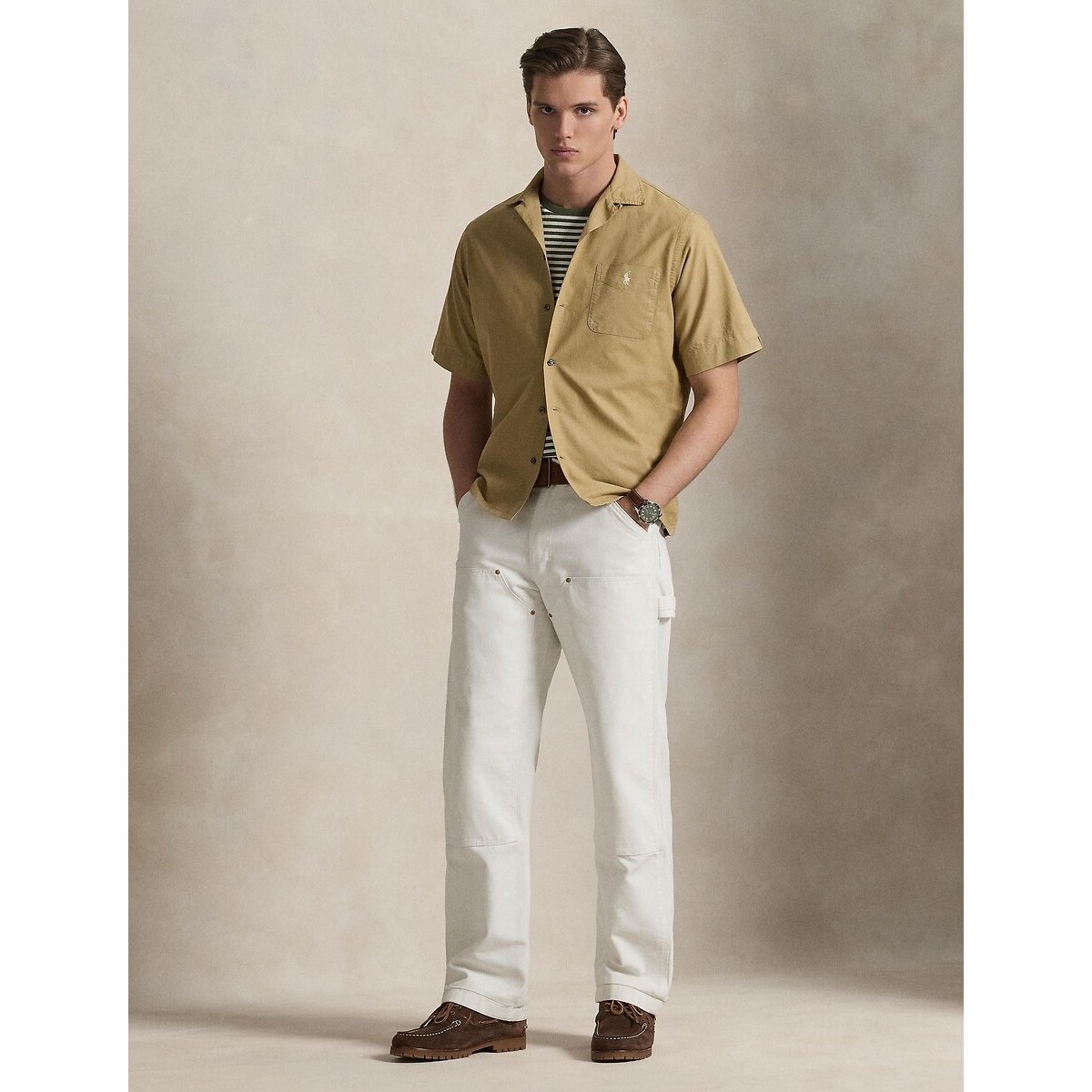 Chemise manches courtes café, POLO RALPH LAUREN