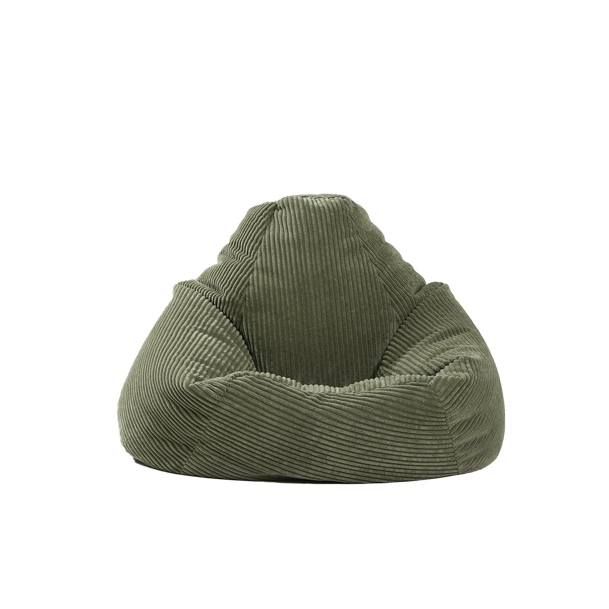 Pouf de salon, velours côtelé, GRANA vert khaki, NORDLYS