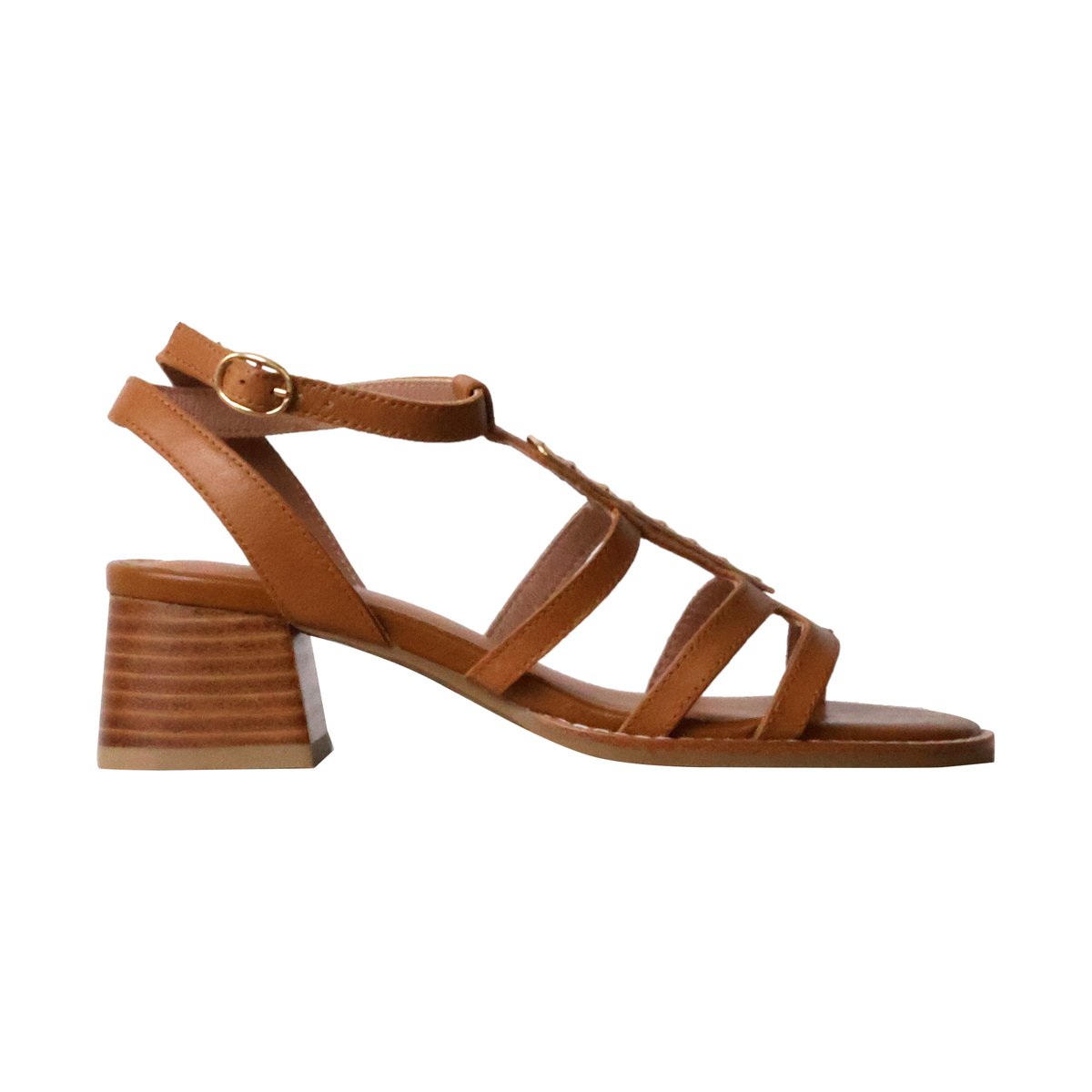 Sandales Cuir à Talon Catalina camel, EMILIE KARSTON