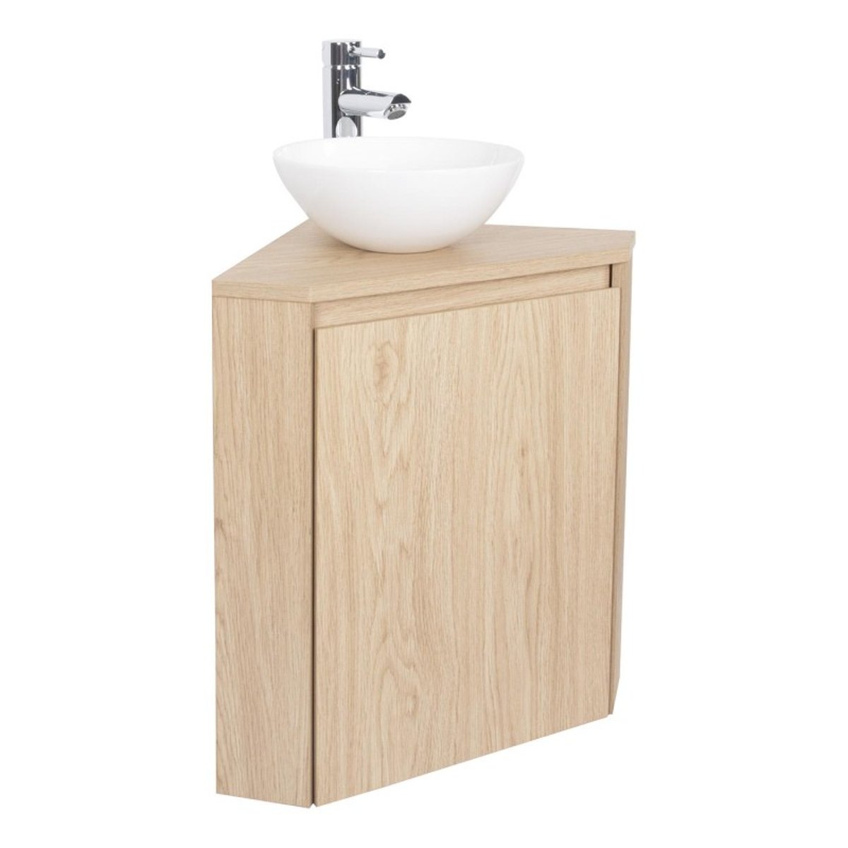 Meuble lave-mains d'angle avec vasque SORRENTO décor chêne, MOB IN