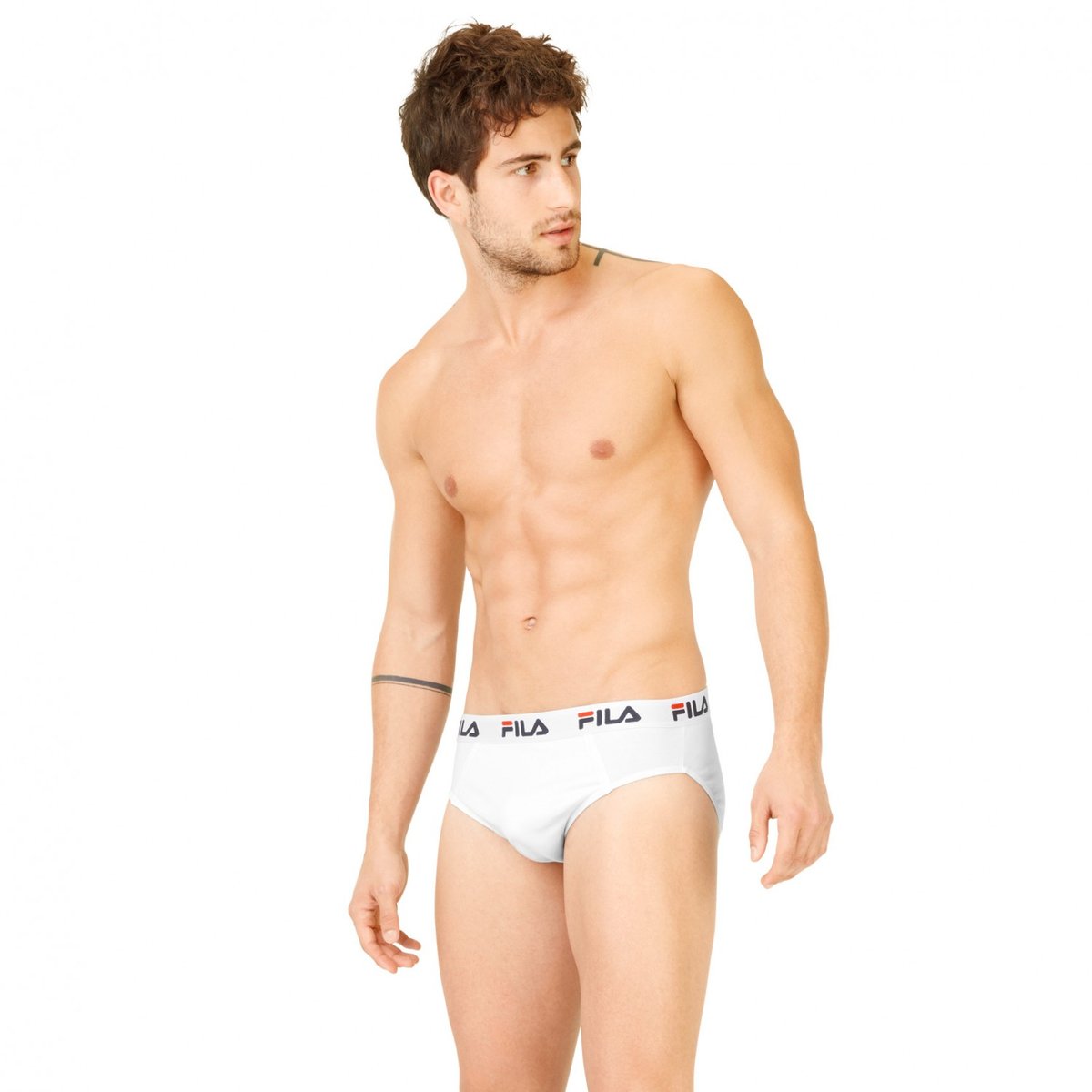 Lot De 4 Slips Coton Fu5015 bleu marine/noir/blanc/gris, FILA