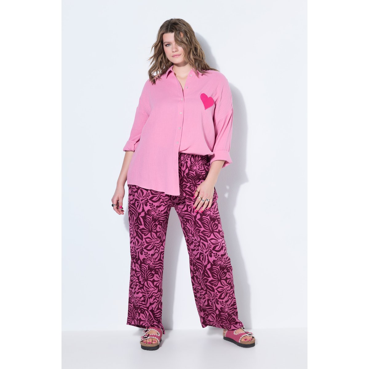 Pantalon jambes larges, imprimé floral baie d'été, STUDIO UNTOLD