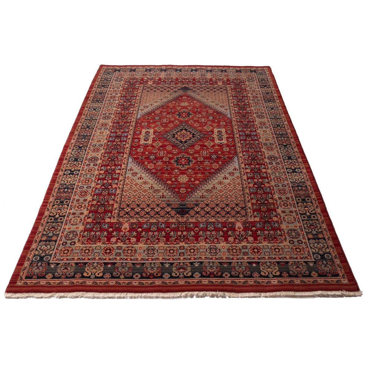 Tapis tissé au design oriental - SAHARNA rouge multicolore, THEKO