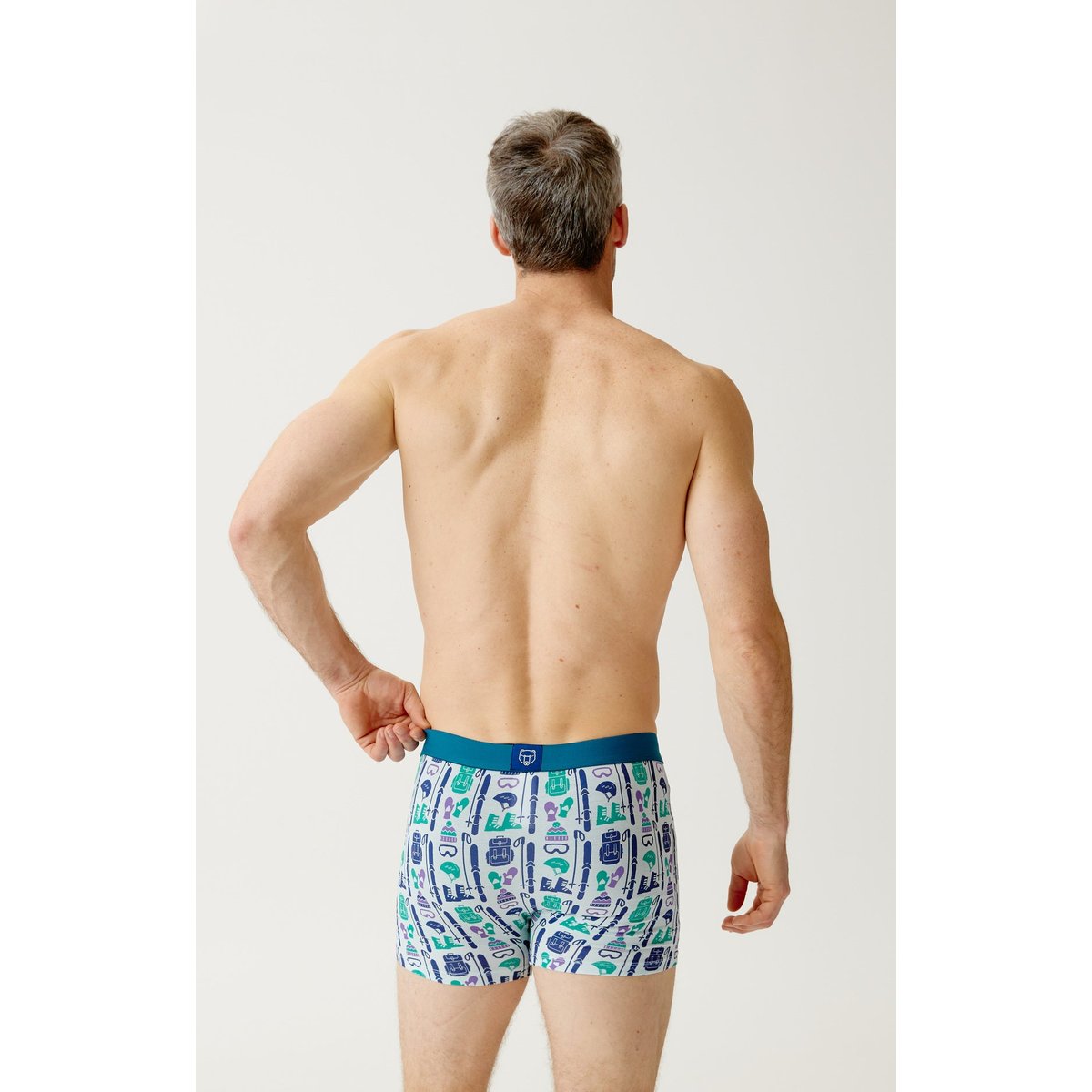 Boxer en jersey de coton imprimé Coup de moufle ciel, ARTHUR