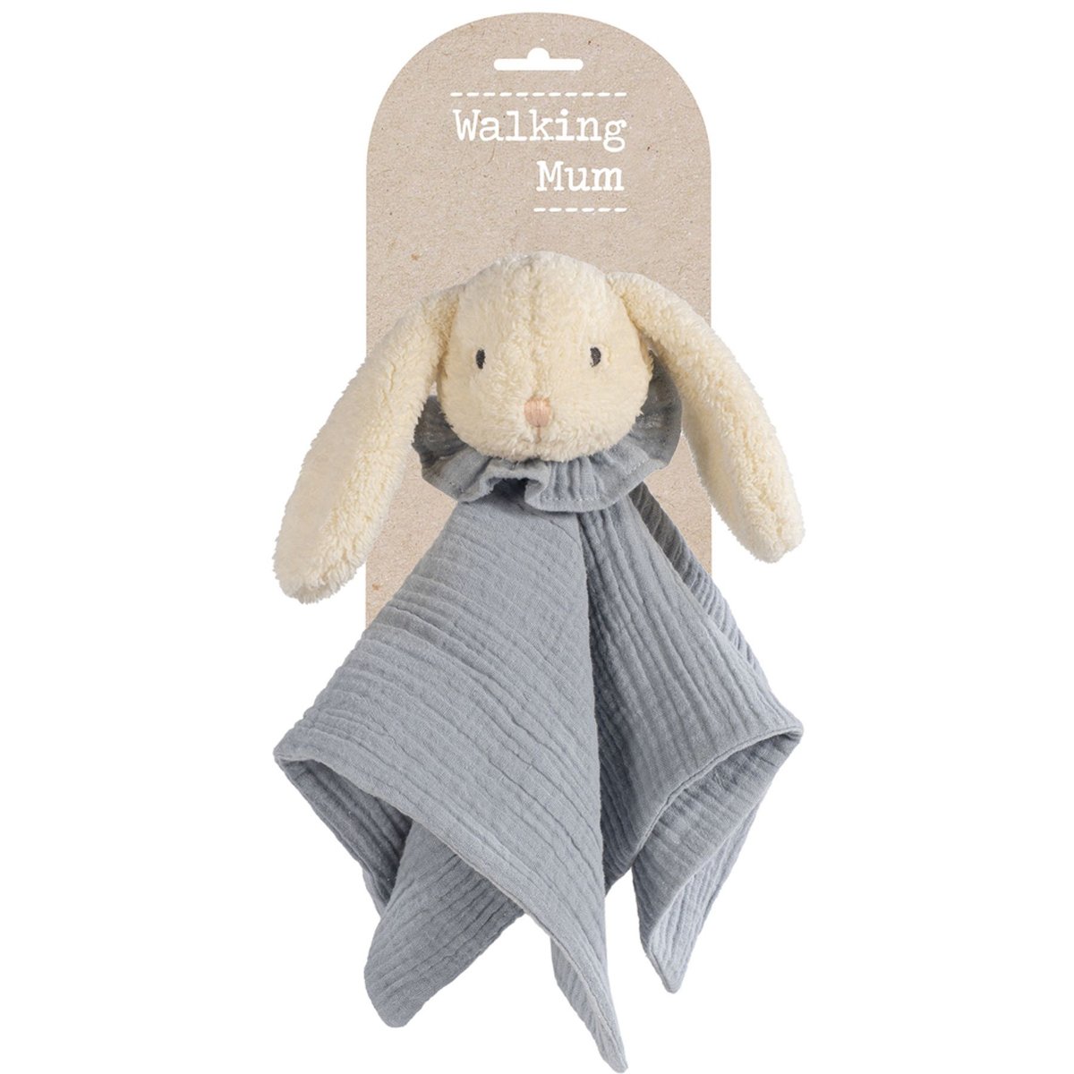 Doudou plat sable, bleu, noir, WALKING MUM