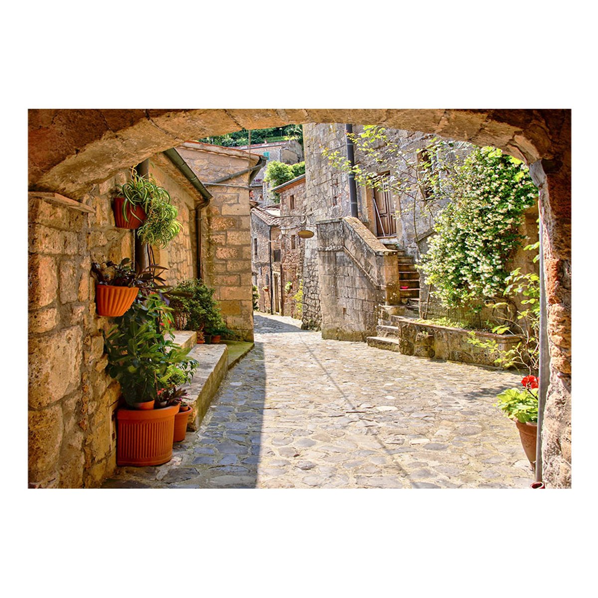 Papier peint intissé panoramique Paysage Provincial alley in Tuscany beige, EDEN