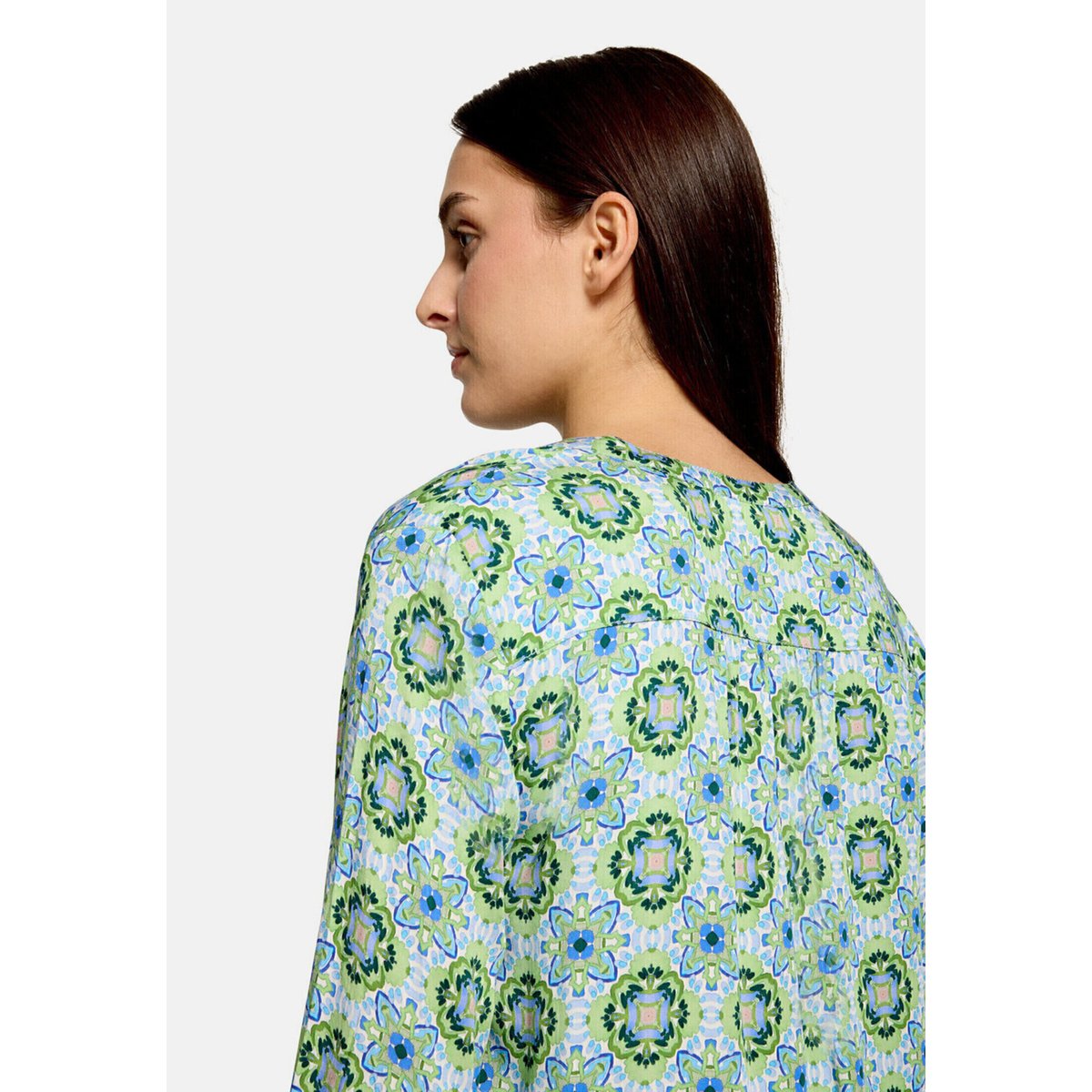 T-shirt façon blouse à motifs green/blue, CARTOON